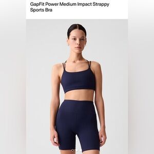 GapFit Power Medium Impact Strappy sports bra - navy